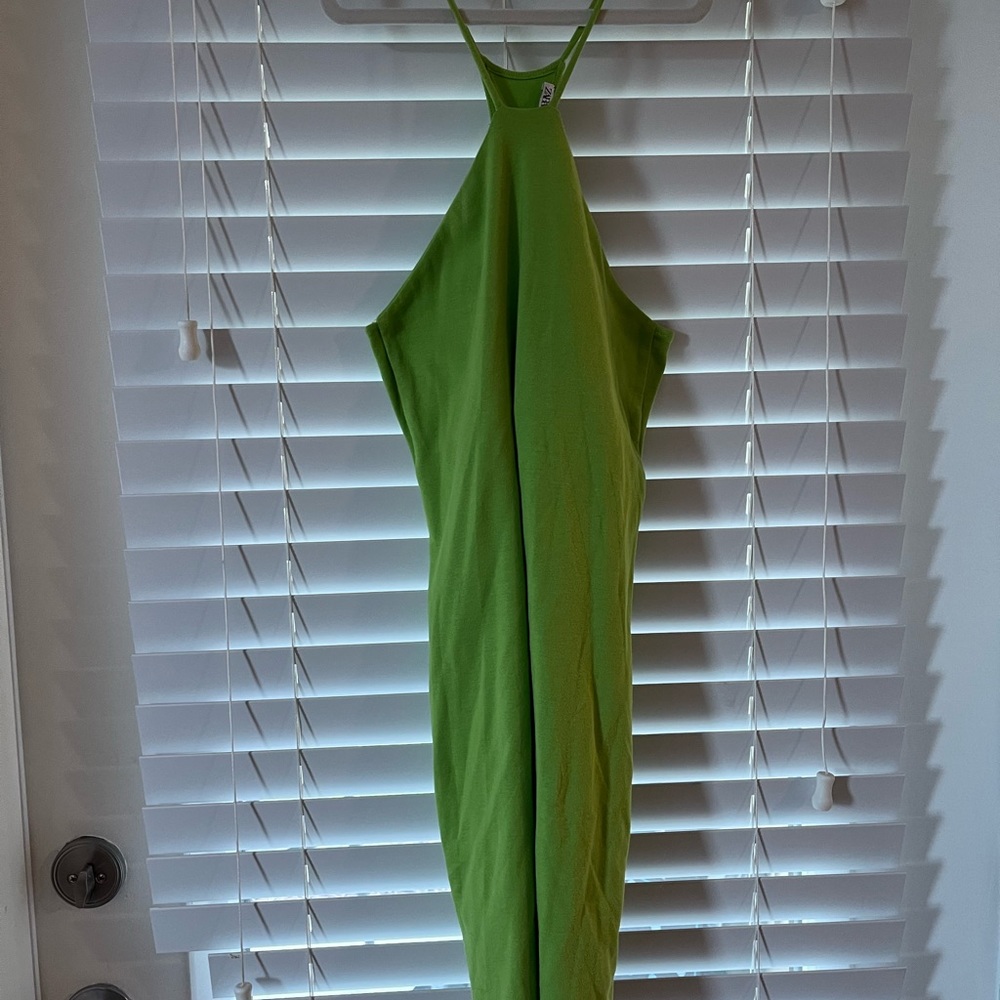 Green dress from Zara